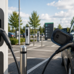 Car charging a public AC charger