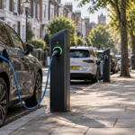 EVs changing on public chargers on the street