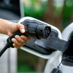 Type 2 plug near a car scoket