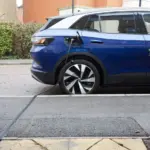 Kerbo Charge channel installed with a car charging