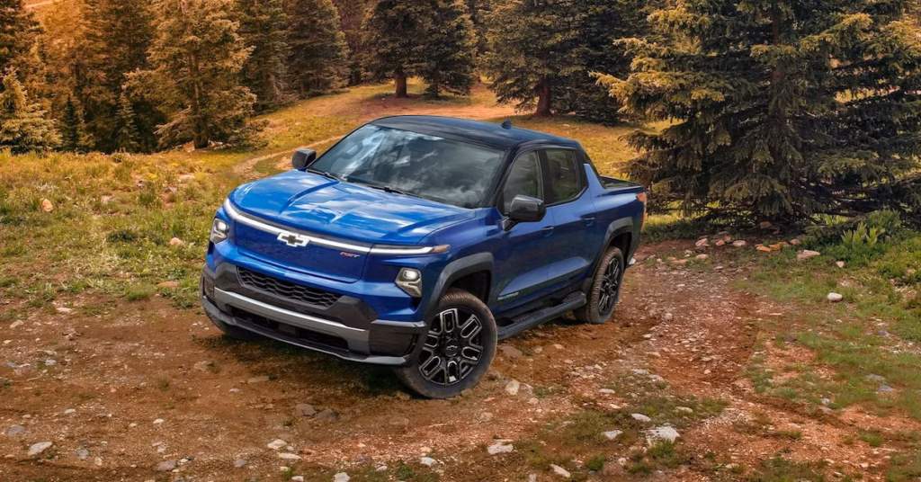 Blue Chevrolet Silverado EV