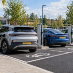 EVs charging in a car park
