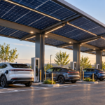 Example of Solar canapy for ev charging hub