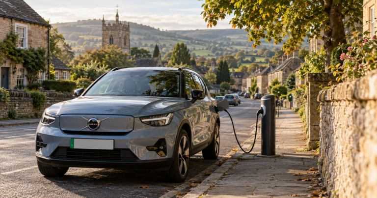 Volve charging at a on-street AC charger
